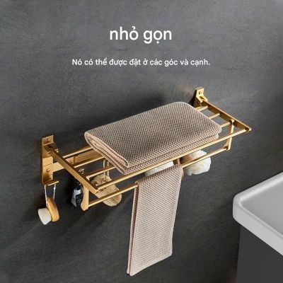Bộ 6 Món Phụ Kiện Nhà Tắm Chống Ẩm - Giá Treo Khăn 50/60cm, Kệ Góc & Móc Di Động 005