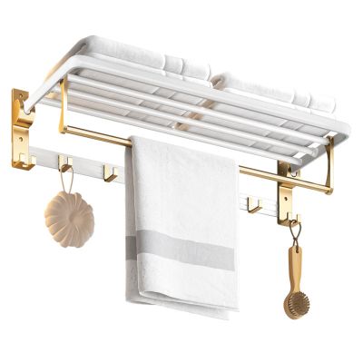 Bộ 6 Món Phụ Kiện Nhà Tắm Màu Trắng Bạc Cao Cấp - Giá Treo Khăn, Kệ Góc 2 Tầng & Hộp Giấy 004