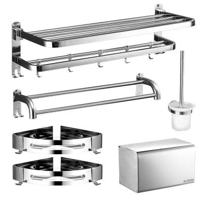 Bộ Phụ Kiện Phòng Tắm Thép Không Gỉ SUS304 Mã 011 – Bộ 6 Món Đồng Bộ