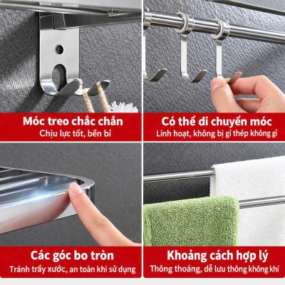 Bộ Phụ Kiện Phòng Tắm Thép Không Gỉ SUS304 Mã 011 – Bộ 6 Món Đồng Bộ
