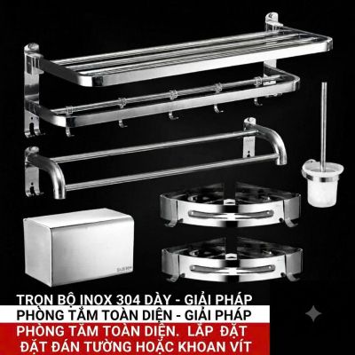 Bộ Phụ Kiện Phòng Tắm Thép Không Gỉ SUS304 Mã 011 – Bộ 6 Món Đồng Bộ