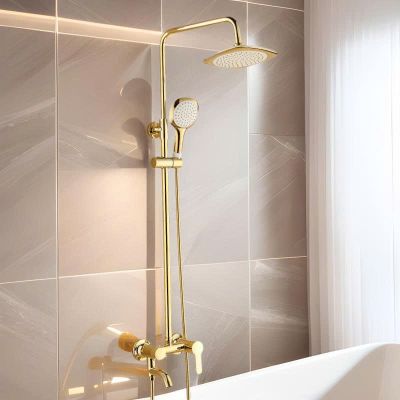 Bộ Vòi Sen Hiện Đại Mã 009 - Sen Mưa 8 Inch, Vòi Xuống Nước Xoay 180°, Hệ Thống Điều Chỉnh Cao Độ Linh Hoạt