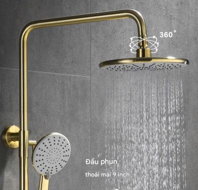 Bộ Vòi Sen 3 Chức Năng Mã 008 - Sen Mưa 9 Inch, Tay Cầm 3 Chế Độ, Vòi Xuống Nước Ẩn, Thiết Kế Gọn Nhẹ