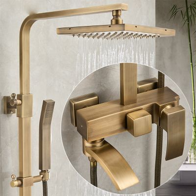 Bộ Vòi Sen Hiện Đại Mã 004 - Thiết Kế Vuông Gọn, Chức Năng Tăng Áp Mưa Lớn, Vòi Xả Dưới Gập Gọn