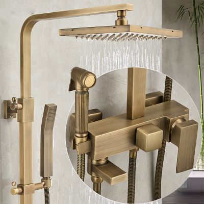 Bộ Vòi Sen Hiện Đại Mã 004 - Thiết Kế Vuông Gọn, Chức Năng Tăng Áp Mưa Lớn, Vòi Xả Dưới Gập Gọn