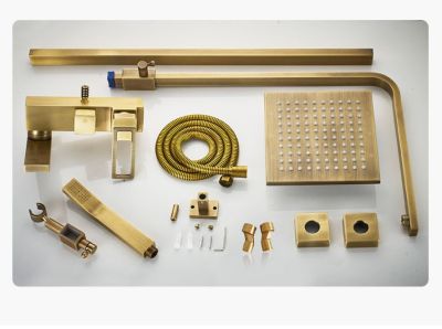 Bộ Vòi Sen Hiện Đại Mã 004 - Thiết Kế Vuông Gọn, Chức Năng Tăng Áp Mưa Lớn, Vòi Xả Dưới Gập Gọn