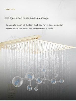 Bộ Vòi Sen Phong Cách Bắc Âu Mã 007 - Sen Mưa Lớn 12 Inch, Van Điều Khiển 4 Chức Năng, Thiết Kế Nhẹ Nhàng Sang Trọng
