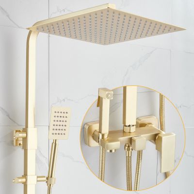 Bộ Vòi Sen Phong Cách Bắc Âu Mã 007 - Sen Mưa Lớn 12 Inch, Van Điều Khiển 4 Chức Năng, Thiết Kế Nhẹ Nhàng Sang Trọng