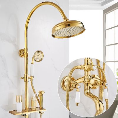 Bộ Vòi Sen Phong Cách Pháp Mã 005 - 4 Chế Độ Xuất Nước: Sen Mưa, Tay Cầm, Vòi Rửa Mạnh, Vòi Thường