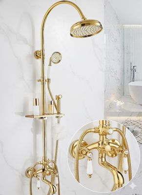 Bộ Vòi Sen Phong Cách Pháp Mã 005 - 4 Chế Độ Xuất Nước: Sen Mưa, Tay Cầm, Vòi Rửa Mạnh, Vòi Thường