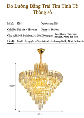 ĐÈN CHÙM PHA LÊ TẦNG LUXURY DT014 – BIỂU TƯỢNG CỦA SỰ THỊNH VƯỢNG