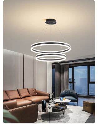 ĐÈN LED THẢ VÀNG 3 VÒNG TRÒN DT012 – ĐẲNG CẤP KHÔNG GIAN HIỆN ĐẠI