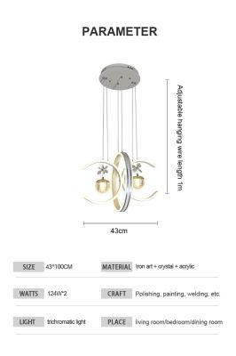 ĐÈN THẢ TRẦN PHA LÊ HIỆN ĐẠI DT003 – TINH HOA ÁNH SÁNG CHO KHÔNG GIAN SANG TRỌNG