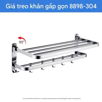 Giá Treo Khăn Gập Inox 304 2 Tầng Có Móc - Đa Năng, Tiết Kiệm Không Gian 008