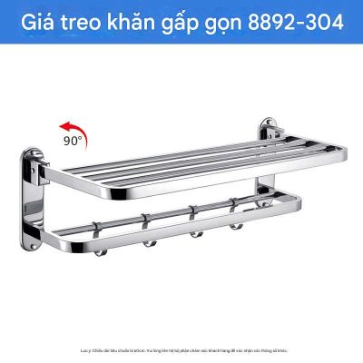 Giá Treo Khăn Gập Inox 304 2 Tầng Có Móc - Đa Năng, Tiết Kiệm Không Gian 008