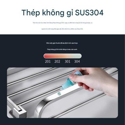 Giá Treo Khăn Gập Inox 304 2 Tầng Có Móc - Đa Năng, Tiết Kiệm Không Gian 008