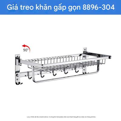 Giá Treo Khăn Gập Inox 304 2 Tầng Có Móc - Đa Năng, Tiết Kiệm Không Gian 008