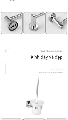 Giá Treo Khăn Ống Tròn Inox 304 - 2 Thanh, Mặt Sáng Bóng/Phun Cát 010