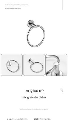 Giá Treo Khăn Ống Tròn Inox 304 - 2 Thanh, Mặt Sáng Bóng/Phun Cát 010