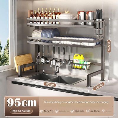 Kệ đựng bát đĩa đa năng 2 tầng sơn tĩnh điện