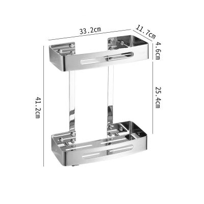 Kệ Góc Nhà Tắm Inox 304 Đa Dạng - 1/2/3 Tầng, Có Móc, Không Khoan 009