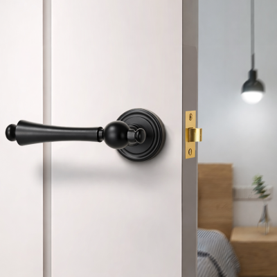 Khóa Cửa Tay Gạt Đồng Thau Cao Cấp - Khoá Không Chìa 056