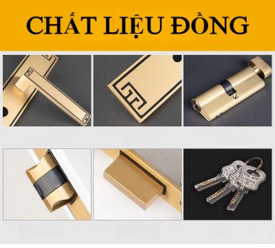 KHÓA CỬA TAY GẠT BẰNG ĐỒNG CỔ ĐIỂN PHƯƠNG ĐÔNG 013