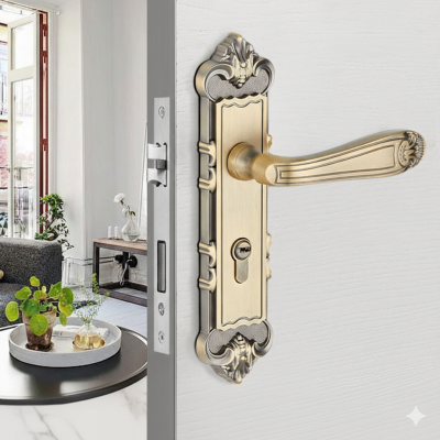 Khóa Cửa Tay Gạt Châu Âu Cao Cấp Hợp Kim Kẽm – Nhiều Mẫu A–G Sang Trọng 041