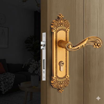 Khóa Cửa Tay Gạt Châu Âu Cao Cấp Hợp Kim Kẽm – Nhiều Mẫu A–G Sang Trọng 041