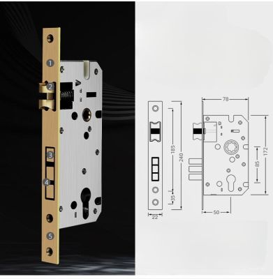 KHÓA CỬA TAY GẠT ĐỒNG NGUYÊN CHẤT MẠ VÀNG 017