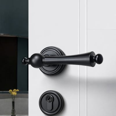 Khóa cửa tay gạt cổ điển không chìa chất liệu đồng thau 054