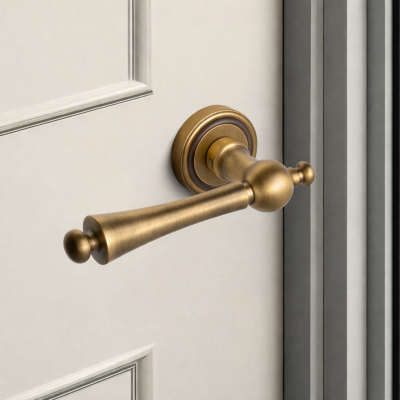 Khóa cửa tay gạt cổ điển không chìa chất liệu đồng thau 054