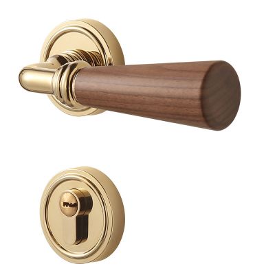 Khóa cửa tay gạt gỗ óc chó hợp kim kẽm cao cấp – Mã 048