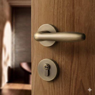 Khóa cửa tay gạt hợp kim kẽm màu đồng cổ cao cấp – Mã 047