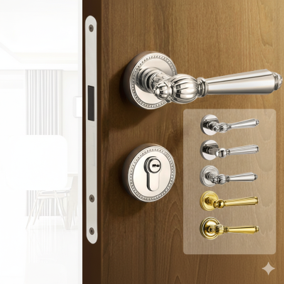 Khóa Cửa Tay Gạt PVD Vàng Phong Cách Pháp – Hợp Kim Kẽm Cao Cấp 042