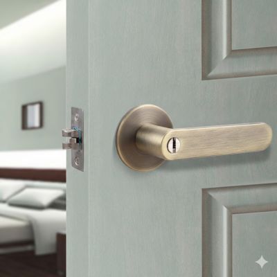 Khóa Cửa Tay Gạt Trơn Hiện Đại Hợp Kim Kẽm Cao Cấp – Mã 045