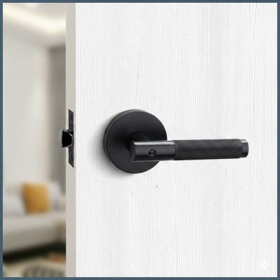 Khóa Cửa Tay Gạt Tròn Tối Giản Hợp Kim Kẽm Cao Cấp – Mã 044