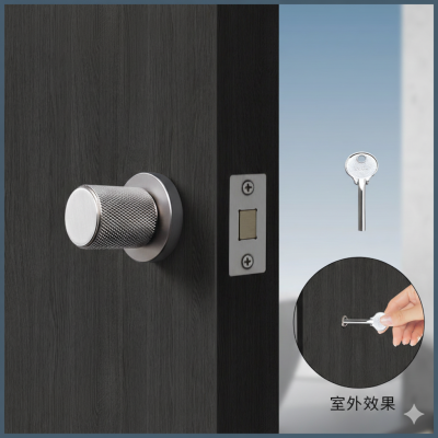 Khoá cửa tay nắm tròn tối giản hợp kim kẽm cho cửa gỗ 043