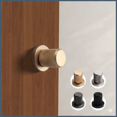 Khoá cửa tay nắm tròn tối giản hợp kim kẽm cho cửa gỗ 043