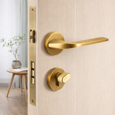 Khóa tay gạt cửa phòng đồng thau cao cấp 055