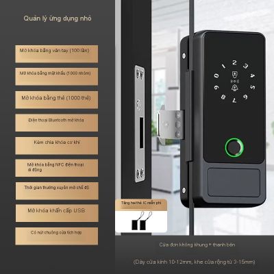  Khóa Vân Tay Cửa Kính Văn Phòng Không Đục Lỗ