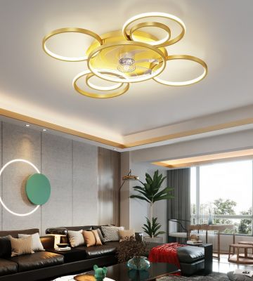 Quạt Trần Đèn Âm Trần Hiện Đại Đường Kính 50cm – Thiết Kế Sang Trọng, Làm Mát Êm Ái