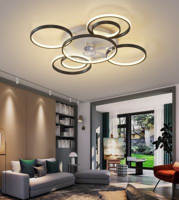 Quạt Trần Đèn Âm Trần Hiện Đại Đường Kính 50cm – Thiết Kế Sang Trọng, Làm Mát Êm Ái