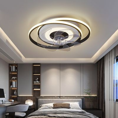 Quạt trần đèn LED ốp trần phong cách hiện đại cánh nhựa ABS