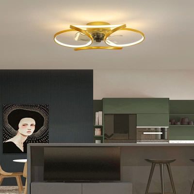 Quạt Trần Đèn Âm Trần Hiện Đại Đường Kính 55cm – Thiết Kế Sang Trọng, Làm Mát Êm Ái