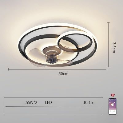Quạt trần đèn LED ốp trần đa vòng tròn nghệ thuật