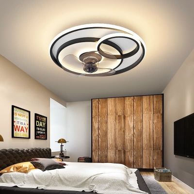 Quạt trần đèn LED ốp trần đa vòng tròn nghệ thuật