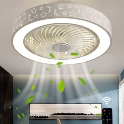 Quạt trần đèn LED ốp trần hiện đại có khung bảo vệ an toàn