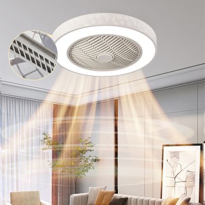 Quạt trần đèn LED ốp trần hiện đại có khung bảo vệ an toàn