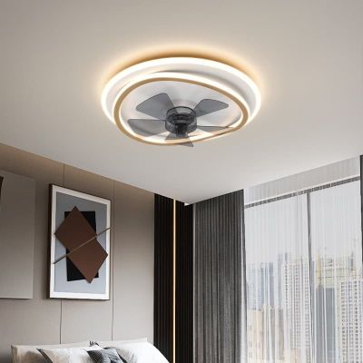 Quạt trần đèn LED ốp trần khung vuông lồng ghép